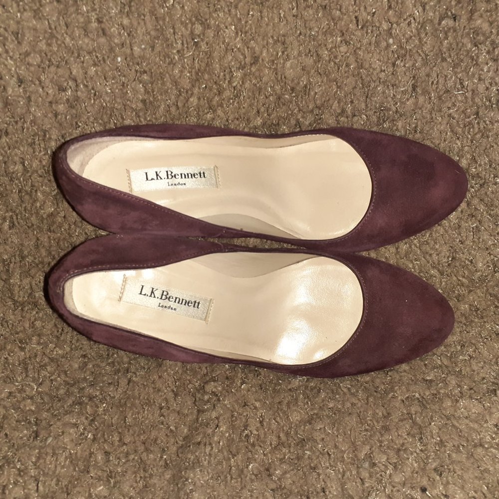 L.K. BENNETT LONDON-Sledge-Oxblood Suede Pump-ASO Kate Middleton-Sz 36-Excellent - Picture 6 of 7